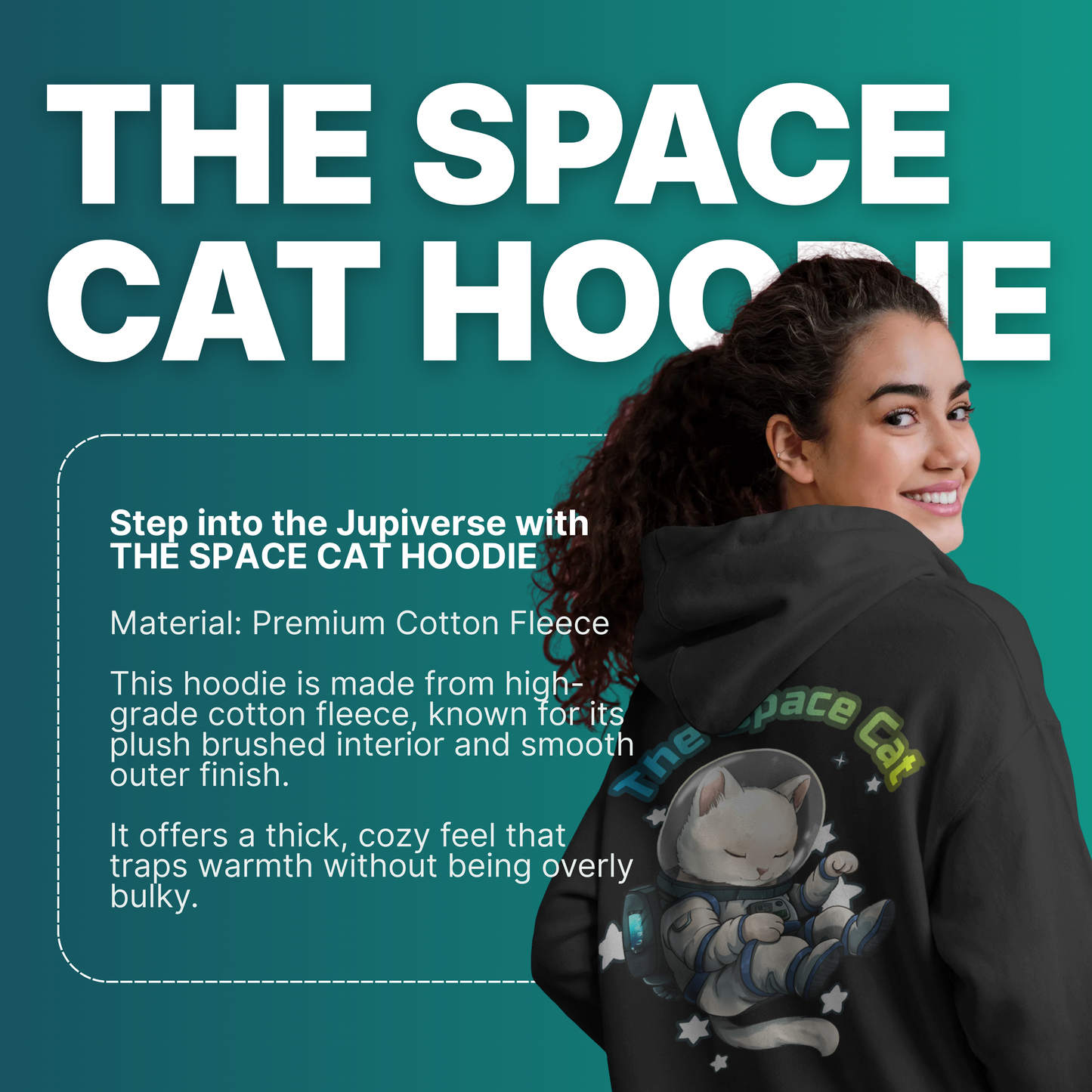 The Space Cat Hoodie - Black