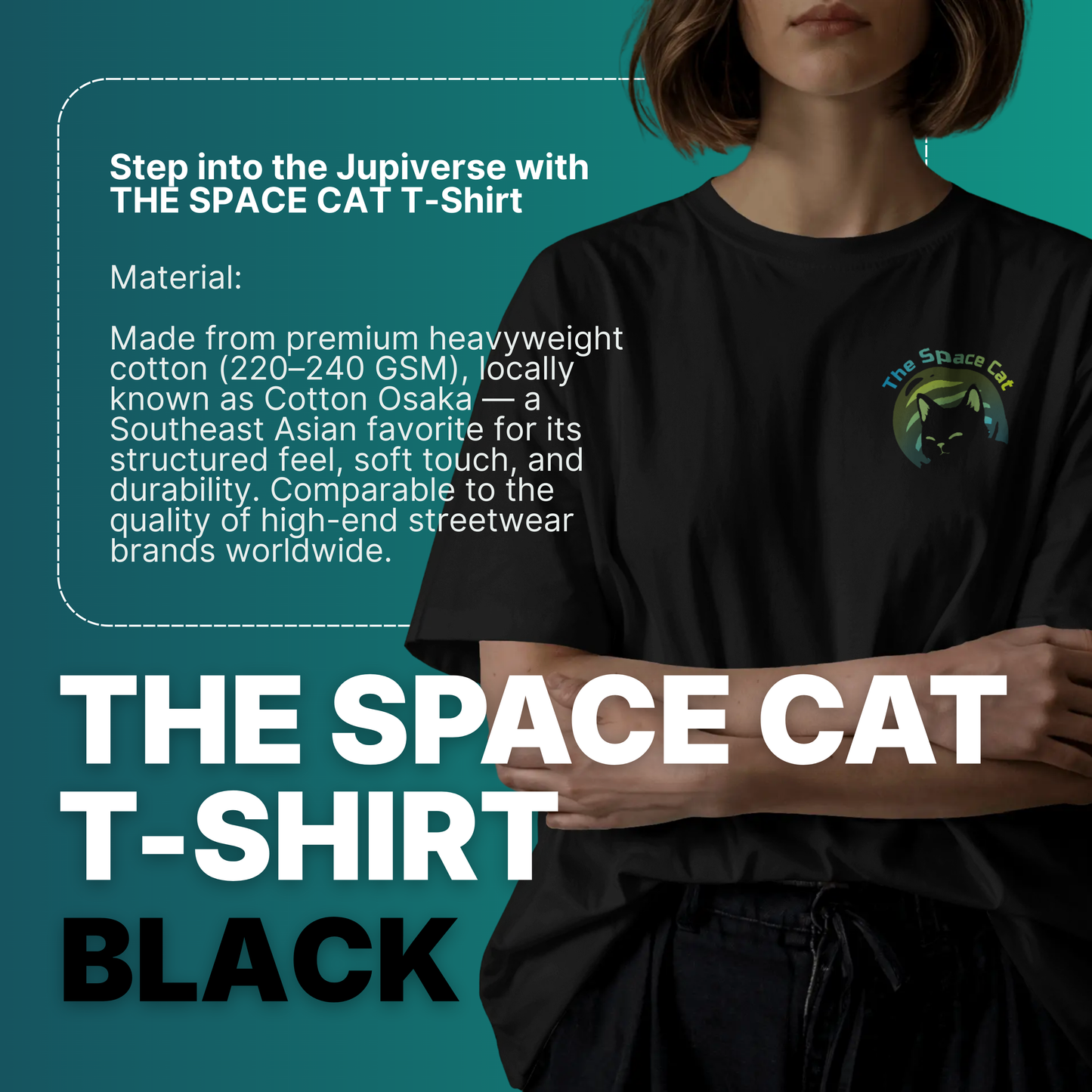 The Space Cat T-Shirt - Black