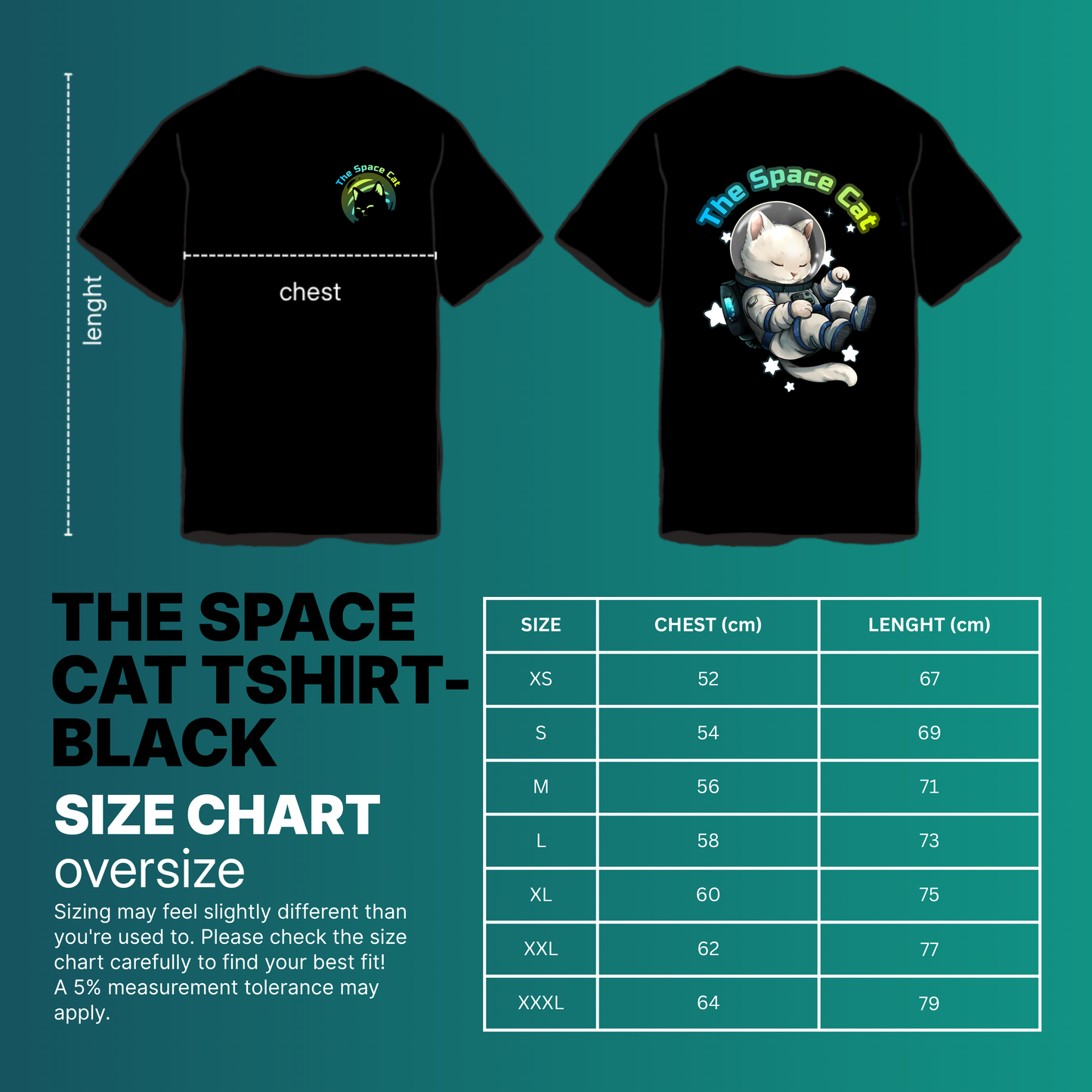The Space Cat T-Shirt - Black